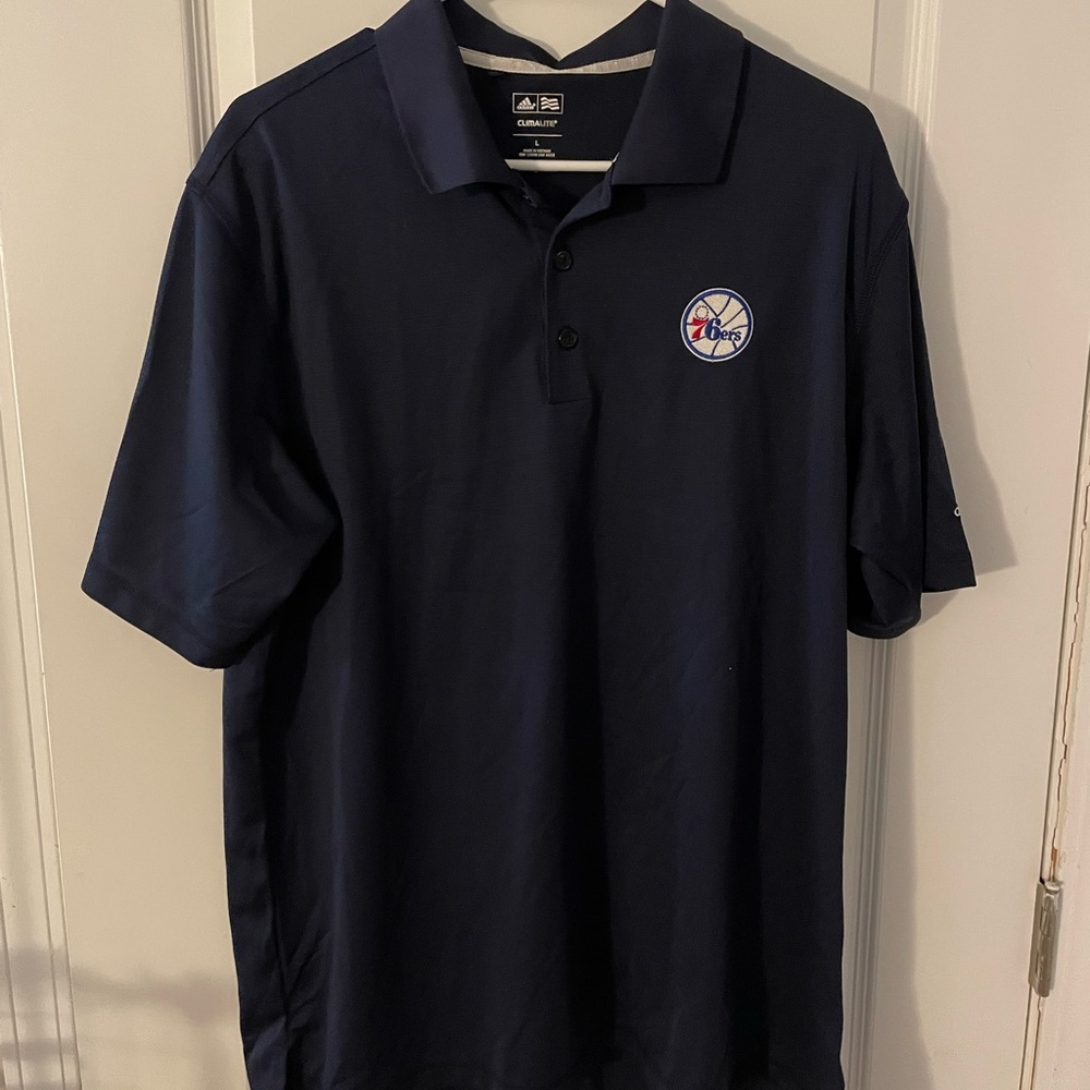 76ers Adidas ClimaLite Golf Polo Size L
